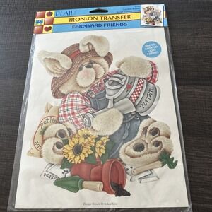Vintage Plaid‎ Farmyard Friends Garden Bunny Iron-On Transfer 57765 1994